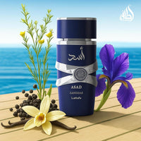 Lattafa Asad Zanzibar - Eau de Parfum para Hombres, Fragancia Fresca, Picante, Vainilla y Coco, Larga Duración