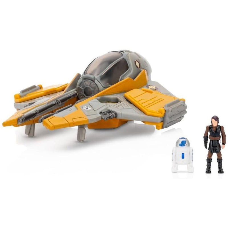 Paquete exclusivo Star Wars Micro Galaxy Squadron: Jedi Interceptor de Anakin con accesorios de figura y vehículo