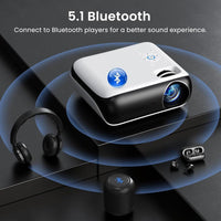 Proyector Mini Bluetooth 1080P Full HD portátil para exterio
