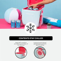 Enfriador Igloo estilo picnic con correa ajustable y aislamiento MaxCold, ideal para bebidas deportivas y botellas