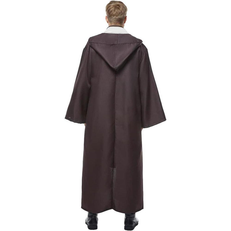 Disfraz de túnica para hombre, disfraz de adulto, bata de Halloween, uniforme con capucha. Incluye túnica, tabardo, cinturón, pantalón y capa.