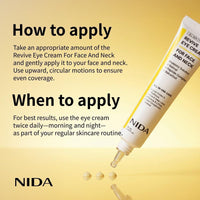 NIDA Revive Crema De Ojos Para Cara Y Cuello Con Probióticos Retinal Complejo De Péptidos Y Bakuchiol 40ml