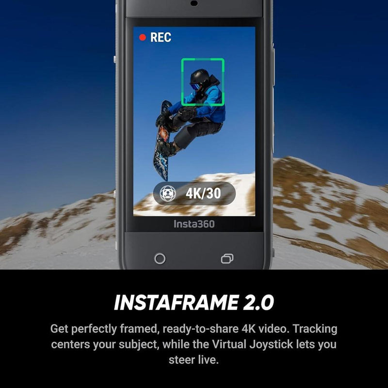 Insta360 X5 Starter Bundle - Cámara de Acción 8K 360° Impermeable, Selfie Stick Invisible, Lentes Reemplazables, Batería Extensa