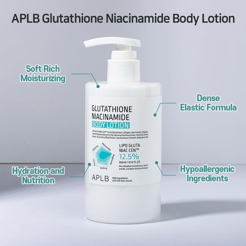 APLB Loción Corporal con Glutatión y Niacinamida LIPO GLUTA NIAC CEN™ hidratación y mejora de la textura de la piel coreana