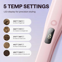 Plancha de pelo a vapor Wavytalk con nano titanio y peine desmontable. Reduce daño, nutre y alisa con vapor