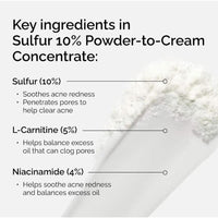 Azufre 10% Concentrado de Polvo a Crema, Tratamiento Localizado para Acné