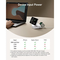 Anker MagGo Estación de Carga Inalámbrica 3 en 1 para iPhone, compatible con MagSafe, cargador plegable 15W Qi2, AirPods, Apple Watch