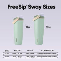 Botella deportiva Owala FreeSip Sway de acero inoxidable con boquilla 2 en 1, tapa a prueba de fugas y aislamiento de triple capa