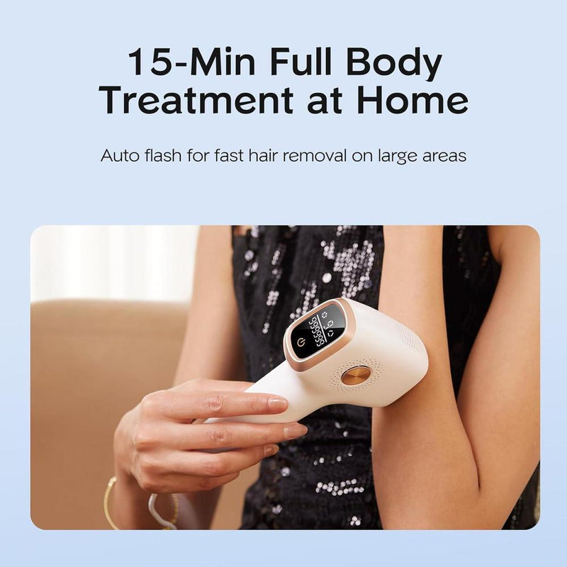 INNZA Depiladora láser IPL con tecnología de enfriamiento por hielo ICE – Eliminación del vello de larga duración, indolora y segura para uso en casa (Blanco)