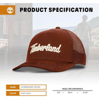 Timberland Gorra de camionero para hombre con sarga de algodón y malla transpirable, cierre ajustable a presión