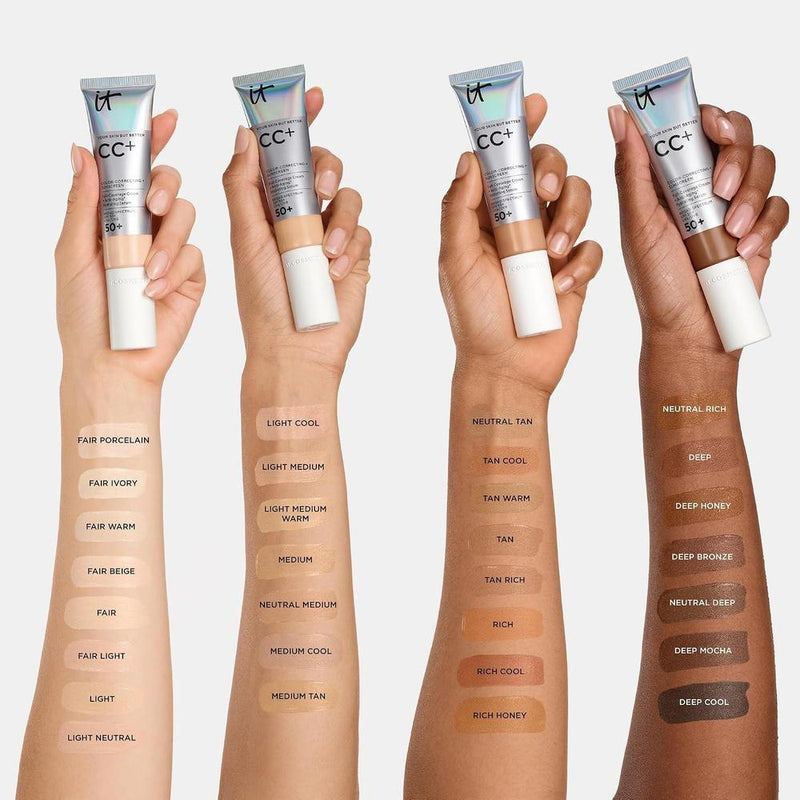 IT Cosmetics CC+ Cream: Base de Cobertura Completa con SPF 50+ y Suero Hidratante Antienvejecimiento