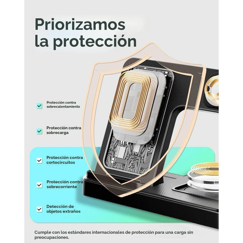 Estación de carga inalámbrica para iPhone: soporte de cargador 3 en 1 para múltiples dispositivos Apple iPhone, Watch, AirPods y Ultra Series
