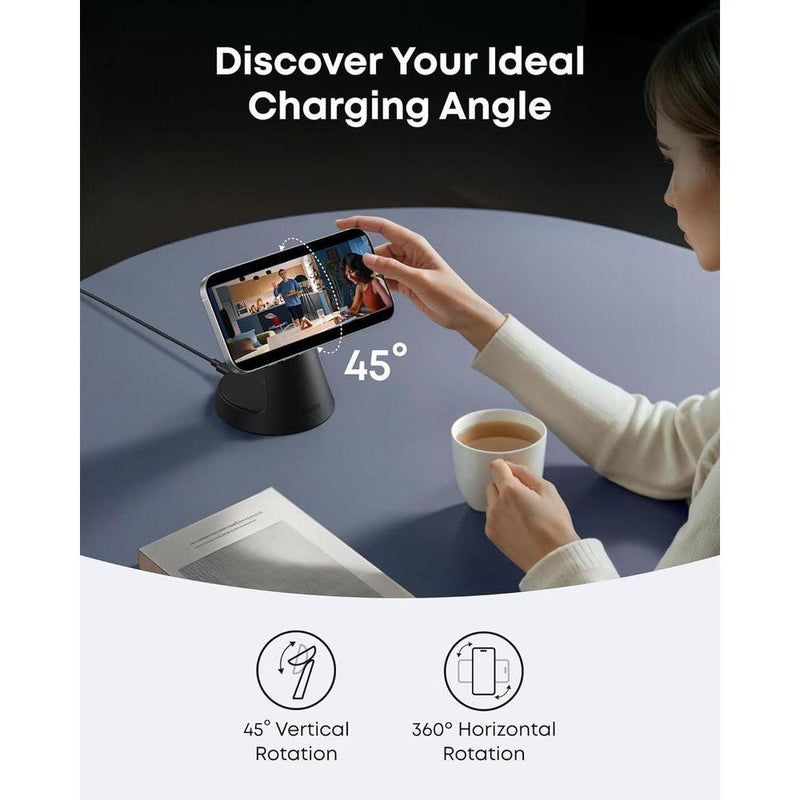 Anker MagSafe Cargador Compatible con iPhone 17/16/15/14, Apple Watch y AirPods, Estación de Carga 3 en 1 MagGo