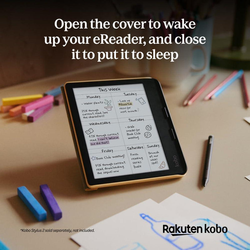 Kobo Libra Colour SleepCover con tecnología sleep/wake, soporte de cuero vegano, compatible con Kobo Libra Colour eReader