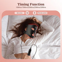 Máscara facial LED INTEO con terapia de luz roja, infrarroja y amarilla. Portátil, 3 modos con control remoto