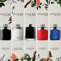 Perfume MONTBLANC Legend Blue para hombres con fragancia de madera, 100 ml