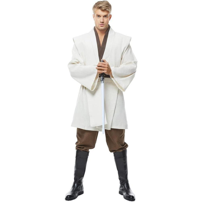 Disfraz de túnica para hombre, disfraz de adulto, bata de Halloween, uniforme con capucha. Incluye túnica, tabardo, cinturón, pantalón y capa.