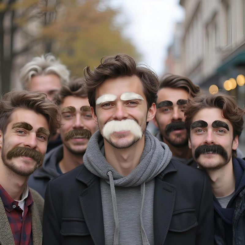 HOMELEX Set de Bigote y Cejas Falsas Autoadhesivas para Halloween y Fiestas