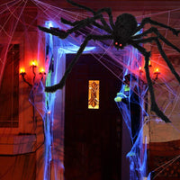 Telaraña de Halloween con araña gigante, espeluznante decoración para exteriores e interiores, ideal para fiestas