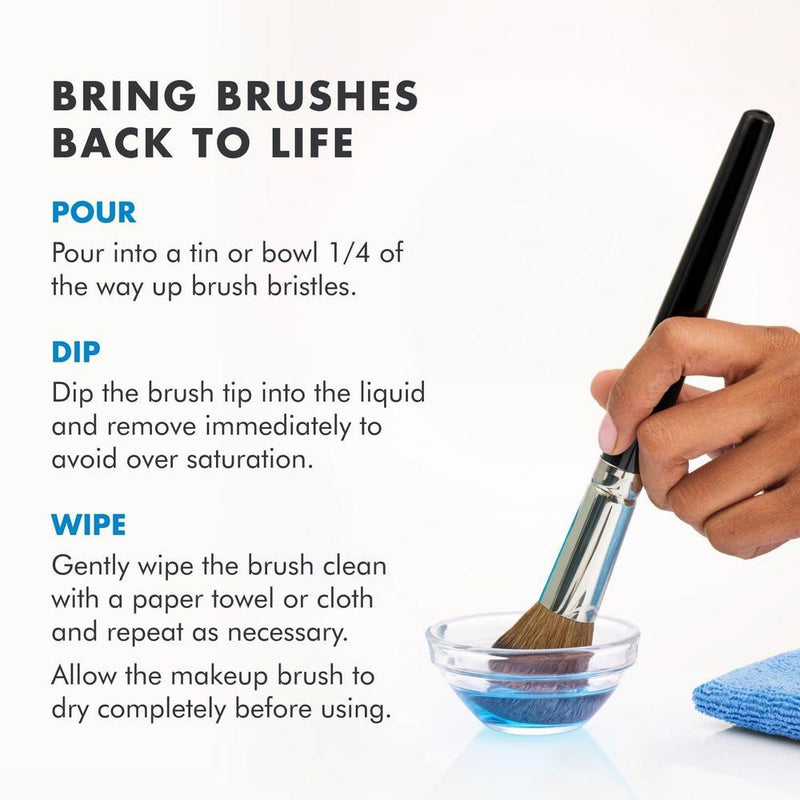 Solución limpiadora profesional de brochas de maquillaje con fragancia de vainilla azul, secado rápido y sin enjuague
