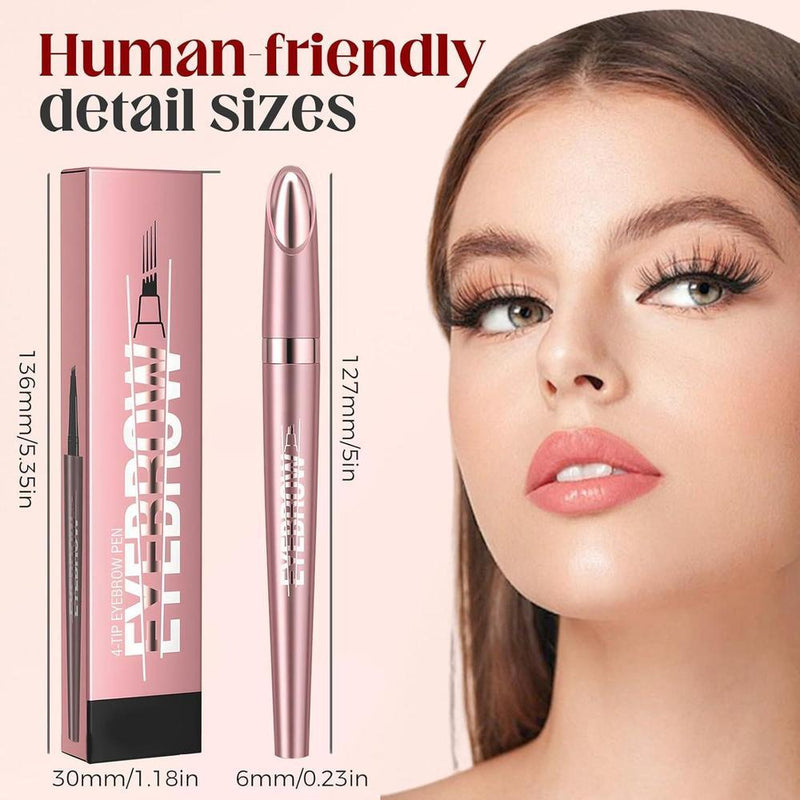 Lápiz De Cejas 3d Microblading De 4 Puntas Resistente Al Agua Larga Duración Para Trazos Finos Y Look Natural