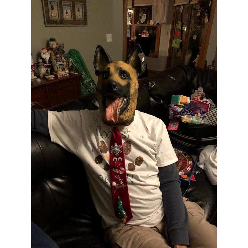CreepyParty - Máscara de látex para cabeza de perro, ideal para Halloween y eventos festivos