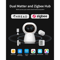 Aqara Hub cámara 4K UHD doble lente G350 para interior con zoom 9X, AI, HomeKit, Alexa, Google Home, SmartThings