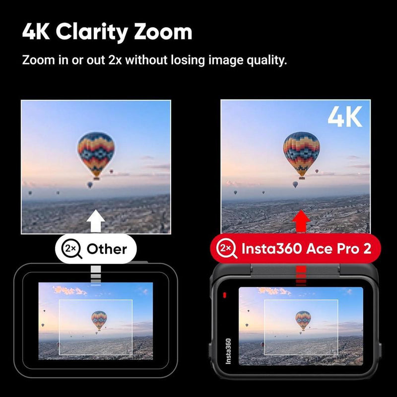 Insta360 Ace Pro 2 - Cámara de acción 8K, co-diseñada con Leica, sensor 1/1.3", chip Dual AI, baja luminosidad, excelente audio