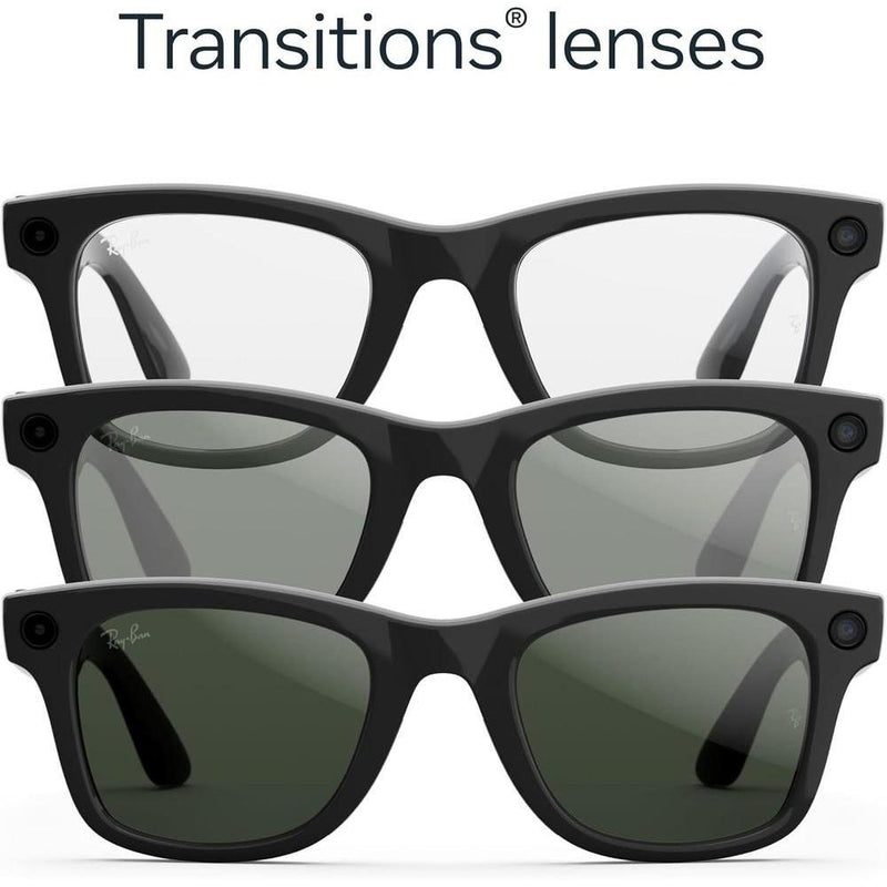 Ray-Ban Meta Wayfarer (Gen 2) - Shiny Black · Transitions Graphite Green