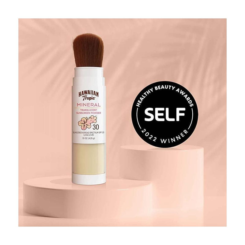 Hawaiian Tropic Protección Solar en Polvo Mineral SPF 30, Protector Facial Vegano y Libre de Parabenos