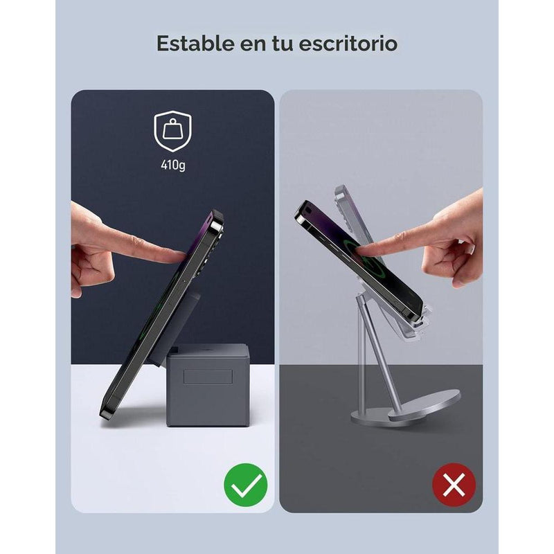 Anker Soporte cargador 3 en 1 con MagSafe para iPhone y Apple Watch, diseño plegable con carga rápida de 15W