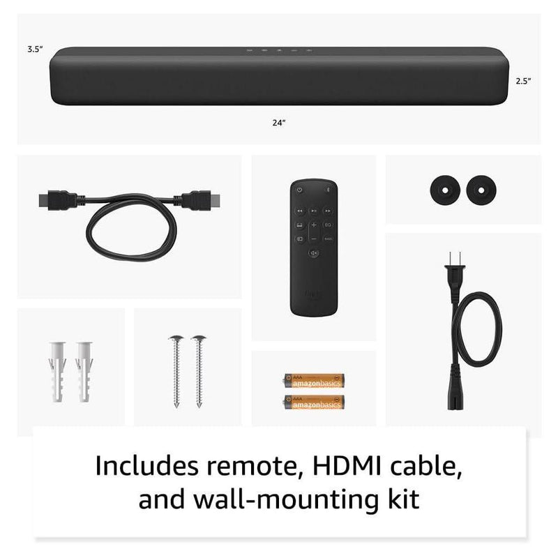 Barra de sonido Fire TV de Amazon con altavoces 2.0, DTS Virtual:X, Dolby Audio y conectividad Bluetooth