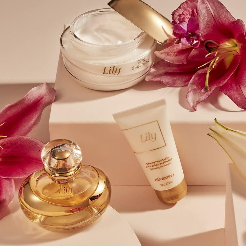 O Boticário Lily Satin Crema Hidratante Corporal Perfumada para Piel Seca con Manteca de Karité y Vitamina E