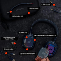 Logitech G Astro A30 Auriculares Inalámbricos Gaming Dolby Atmos, Bluetooth, Batería 27h, USB-C, PS5/Xbox/Switch/PC/Android, Azul