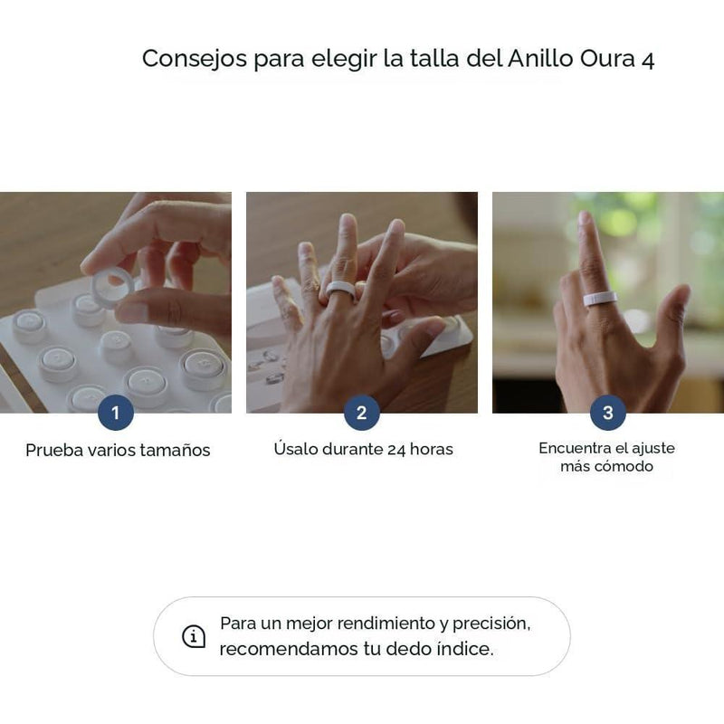 Anillo inteligente Oura 4 en plata, monitorea salud, sueño, actividad y más. Compatible con iOS y Android, resistente al agua