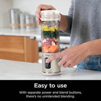 Ninja Blast Batidora portátil inalámbrica, licuadora personal para batidos y licuados, libre de BPA, recargable y fácil de limpiar