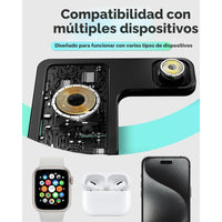 Estación de carga inalámbrica para iPhone: soporte de cargador 3 en 1 para múltiples dispositivos Apple iPhone, Watch, AirPods y Ultra Series