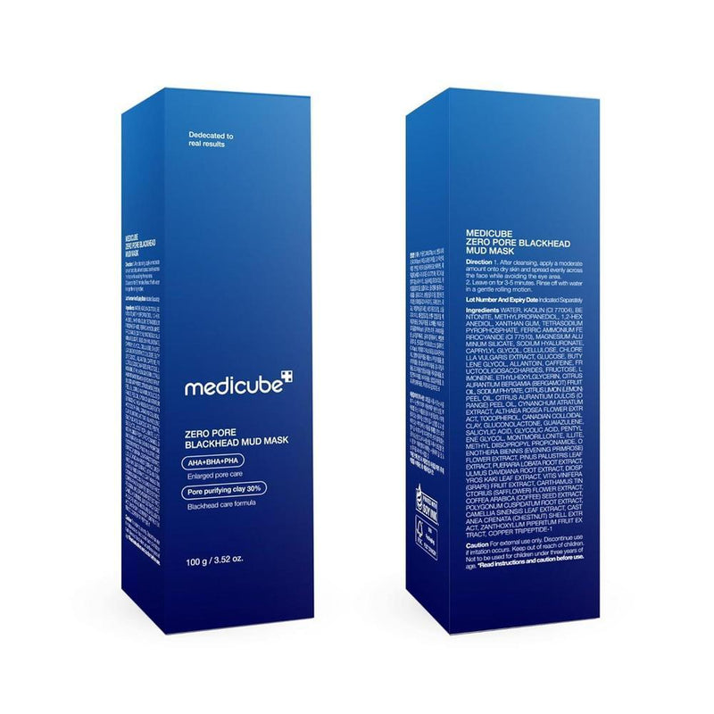 Medicube Máscara Facial De Barro Con AHA, BHA, PHA, Enfriamiento Y Ajuste De Poros, Fórmula Coreana De Secado Rápido, 100ml