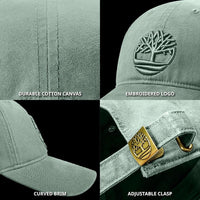 Gorra de béisbol Timberland Soundview para niños, lona de algodón ajustable, ligera y duradera de talla única