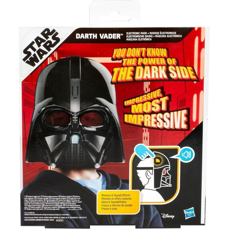 STAR WARS Darth Vader - Máscara electrónica con frases y efectos de sonido, disfraz para niños de 5 años, juguetes