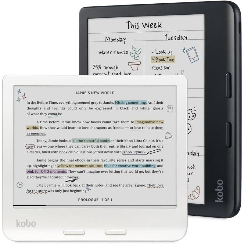 Kobo Libra Colour eReader con Pantalla Kaleido 3 E Ink a Color, Modo Oscuro, Resistente al Agua y Audiolibros