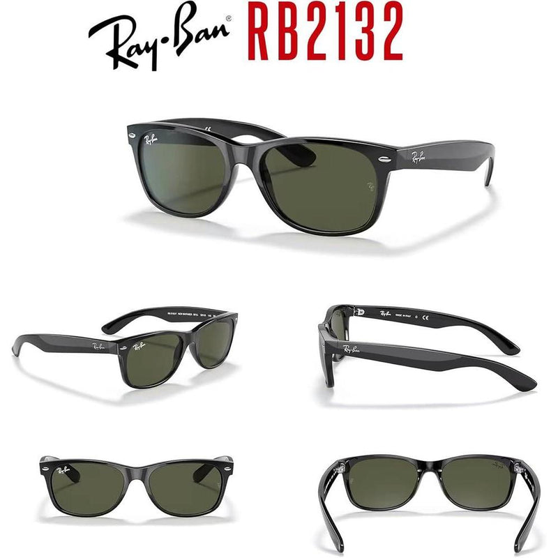 Ray-Ban RB2132 Wayfarer - Lentes de sol cuadrados para hombres y mujeres con kit de gafas de diseñador iWear