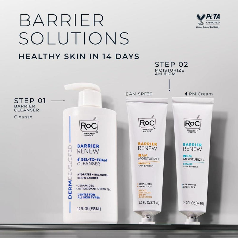 RoC Barrier Renew Crema Hidratante Nocturna Con Ceramidas Y Té Verde Antioxidante 70ml