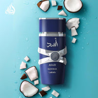 Lattafa Asad Zanzibar - Eau de Parfum para Hombres, Fragancia Fresca, Picante, Vainilla y Coco, Larga Duración