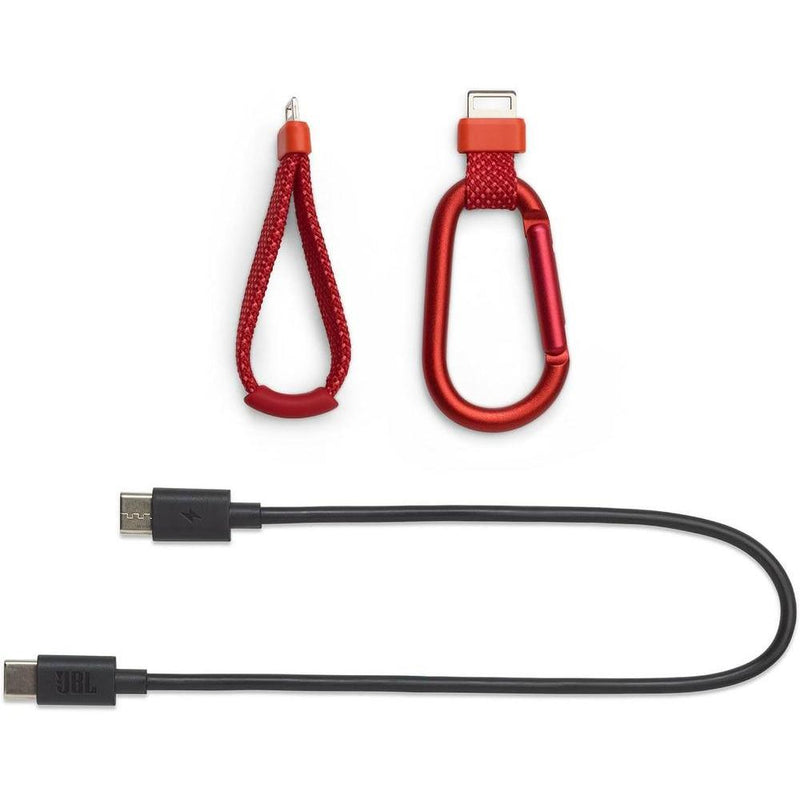 JBL Flip 7 Bluetooth Rojo con funda protectora divvi!, sonido potente, impermeable, resistente al polvo y golpes, tecnología AI Sound Boost