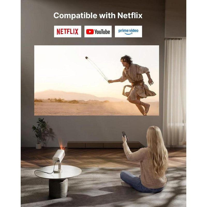 Proyector inteligente mini con WiFi, Bluetooth y Dolby Audio, soporte 4K, enfoque automático TOF, resolución nativa 1080P