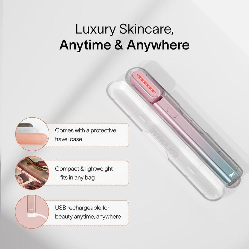 Solawave Varita 4 en 1 para Cuidado Facial - Combina Luz Roja, Masaje, Corriente Galvánica y Calor Terapéutico