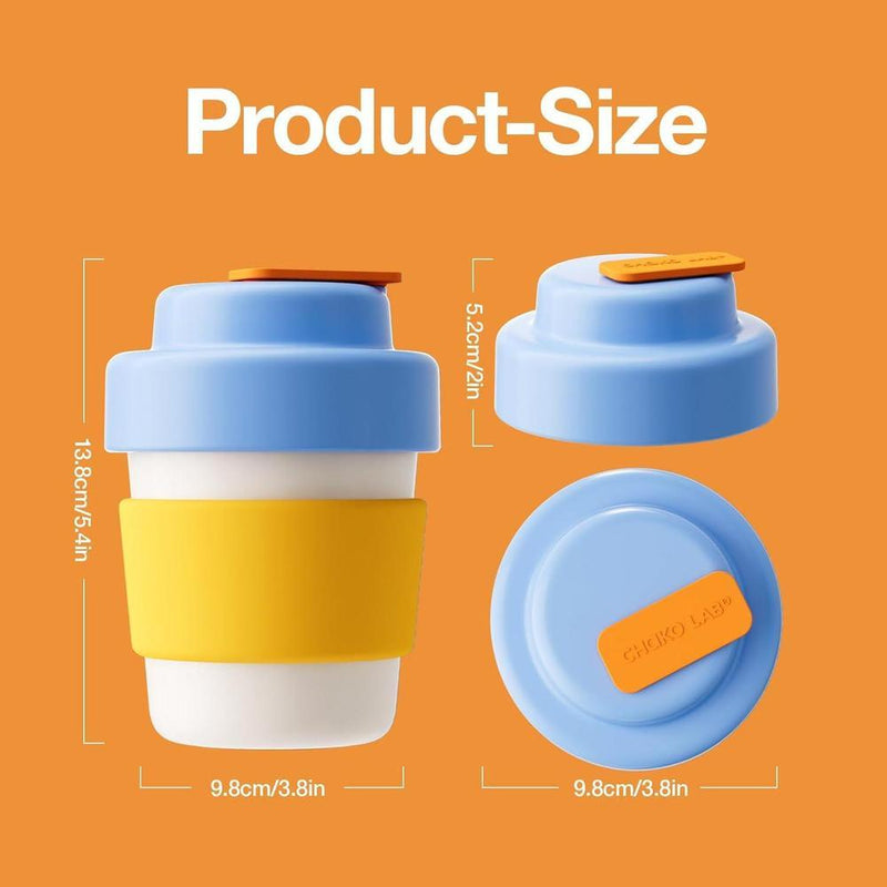 Taza de café de viaje aislada con doble pared de vacío, fácil de agarrar, libre de BPA, tapa azul