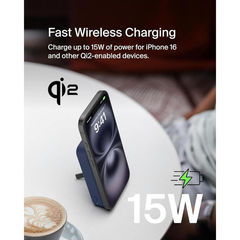 Banco de energía portátil Belkin con carga inalámbrica de 15W, MagSafe y soporte para iPhone, AirPods y Apple Watch