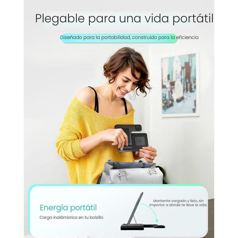 Estación de carga inalámbrica para iPhone: soporte de cargador 3 en 1 para múltiples dispositivos Apple iPhone, Watch, AirPods y Ultra Series